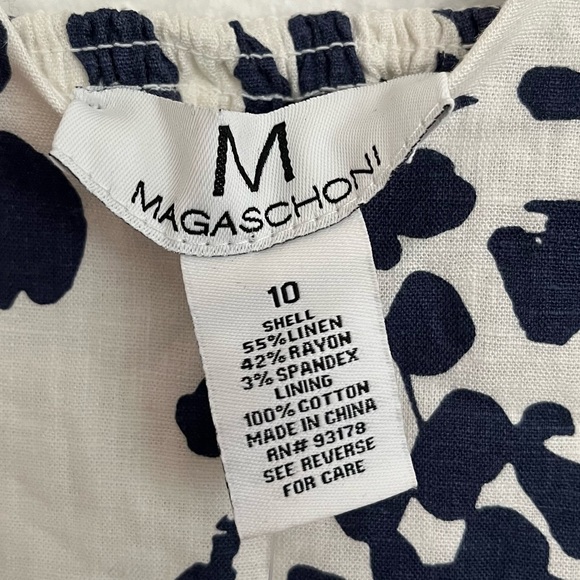NWT M Magaschoni Fauna Floral Sleeveless Linen Blend Midi Dress Bold Shadow 10 - Picture 4 of 10